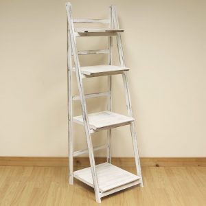 Details About 4 Tier White Wash Ladder Shelf Display Unit intended for measurements 1000 X 1000