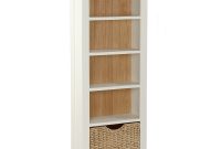 Details About Hampshire Cream Painted Oak Top Tall Slim Bookcase With Storage Basket regarding measurements 1200 X 1200