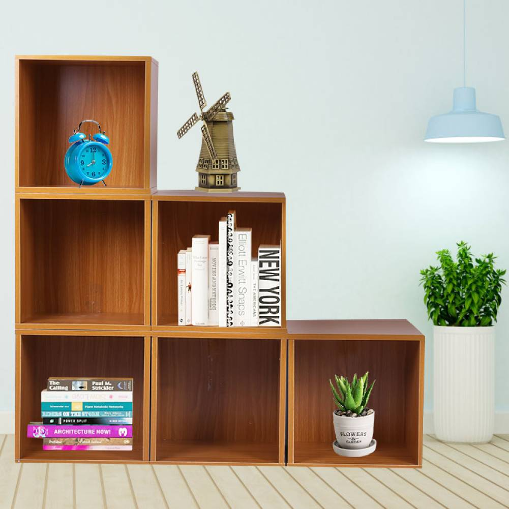 Details About Set Of 6 Large Floating Cubes Free Standing Shelving Bookcase Bookshelf Wooden throughout proportions 1001 X 1001