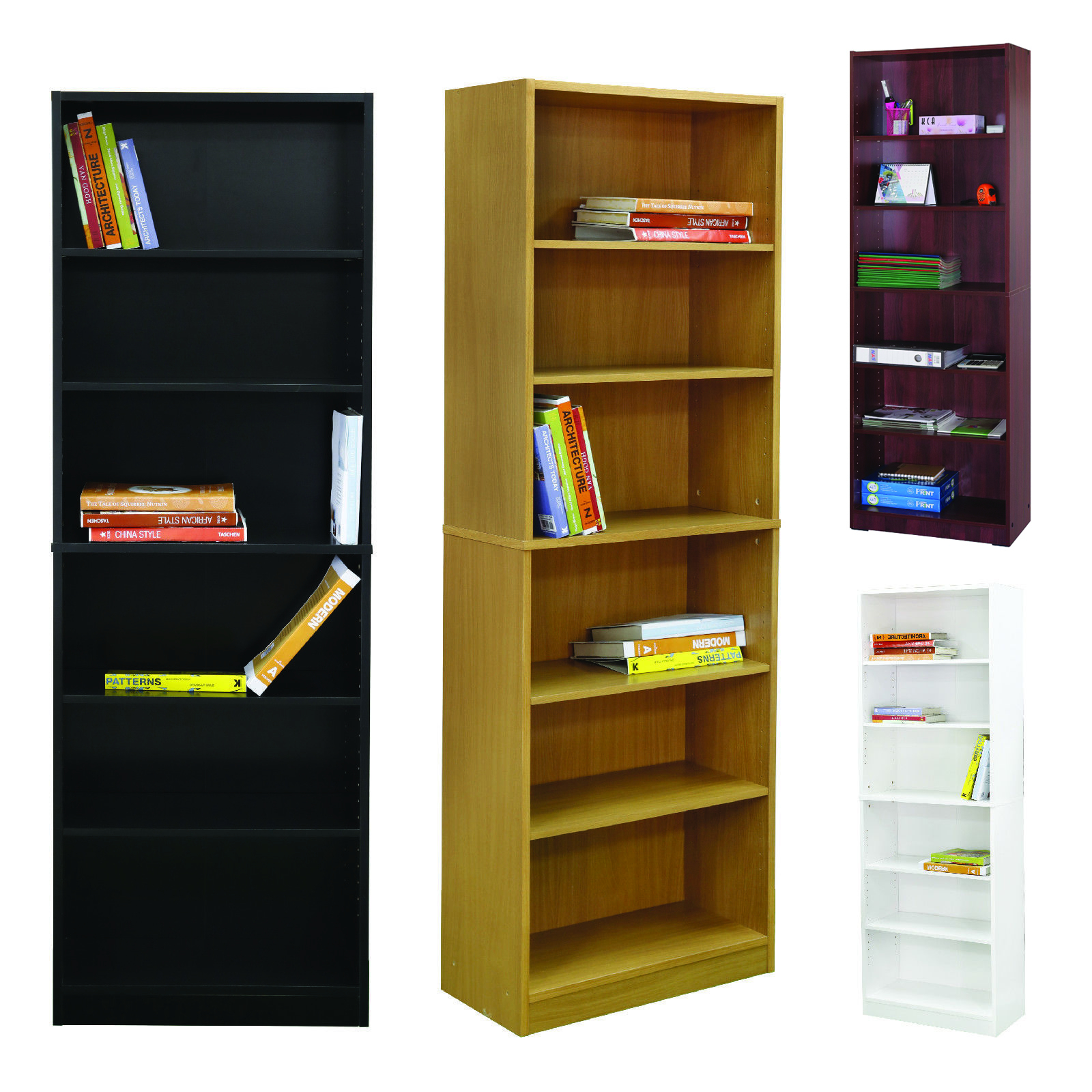 Details About Tall Bookcase Unit Display Storage Wooden Bookshelf Home Office 6tier Adjustable with regard to proportions 1600 X 1600