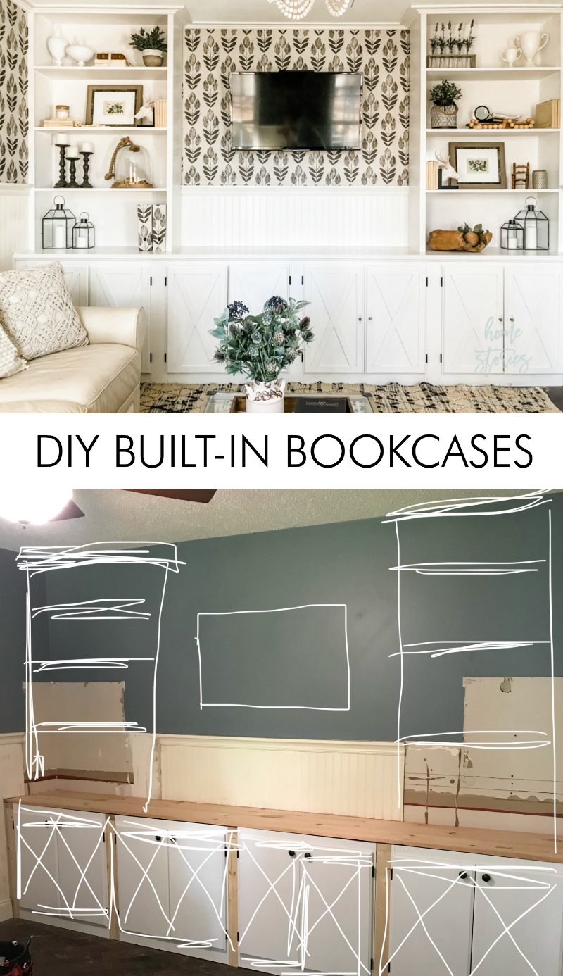 Diy Built In Bookcase And Cabinets intended for measurements 800 X 1386