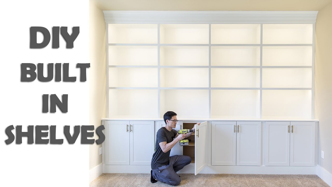 Diy Built In Shelves Library Cabinets pertaining to proportions 1280 X 720