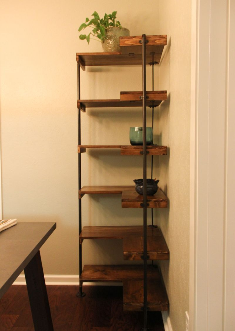 Diy Rustic Industrial Free Standing Corner Shelves Diy with sizing 800 X 1125