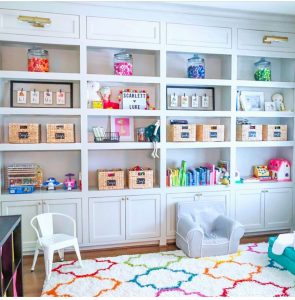 Dream Kids Play Room With Built In Shelves And Cabinets with size 1242 X 1261