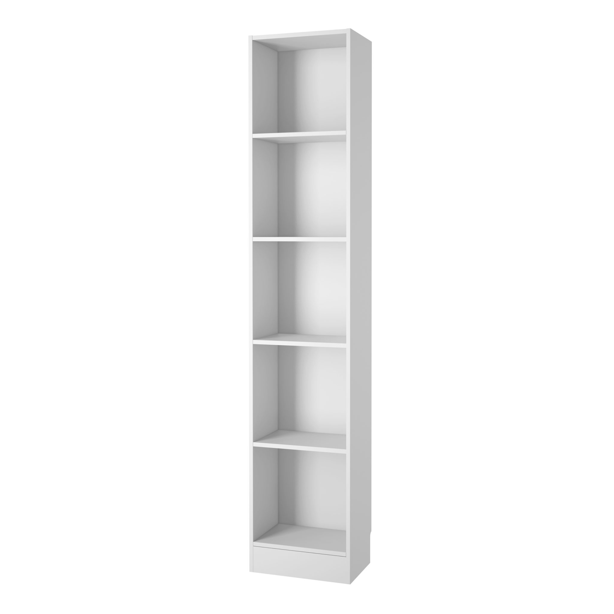 Duday Tall Narrow Bookcase 4 Shelves In White Netfurniture regarding sizing 2048 X 2048