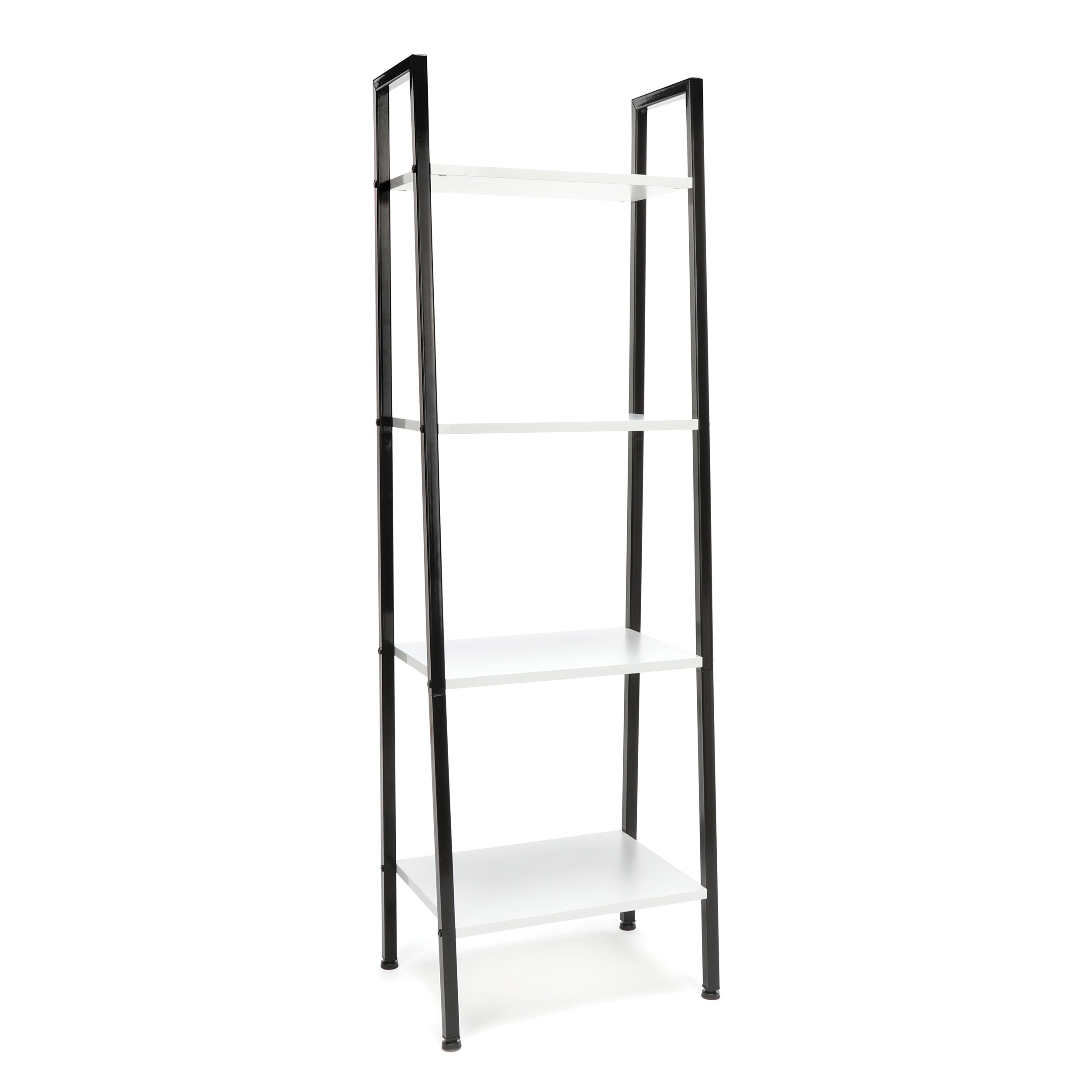 Essentials Ofm Ess 1045 4 Shelf Free Standing Ladder Bookshelf White With Black Frame with size 2500 X 2500