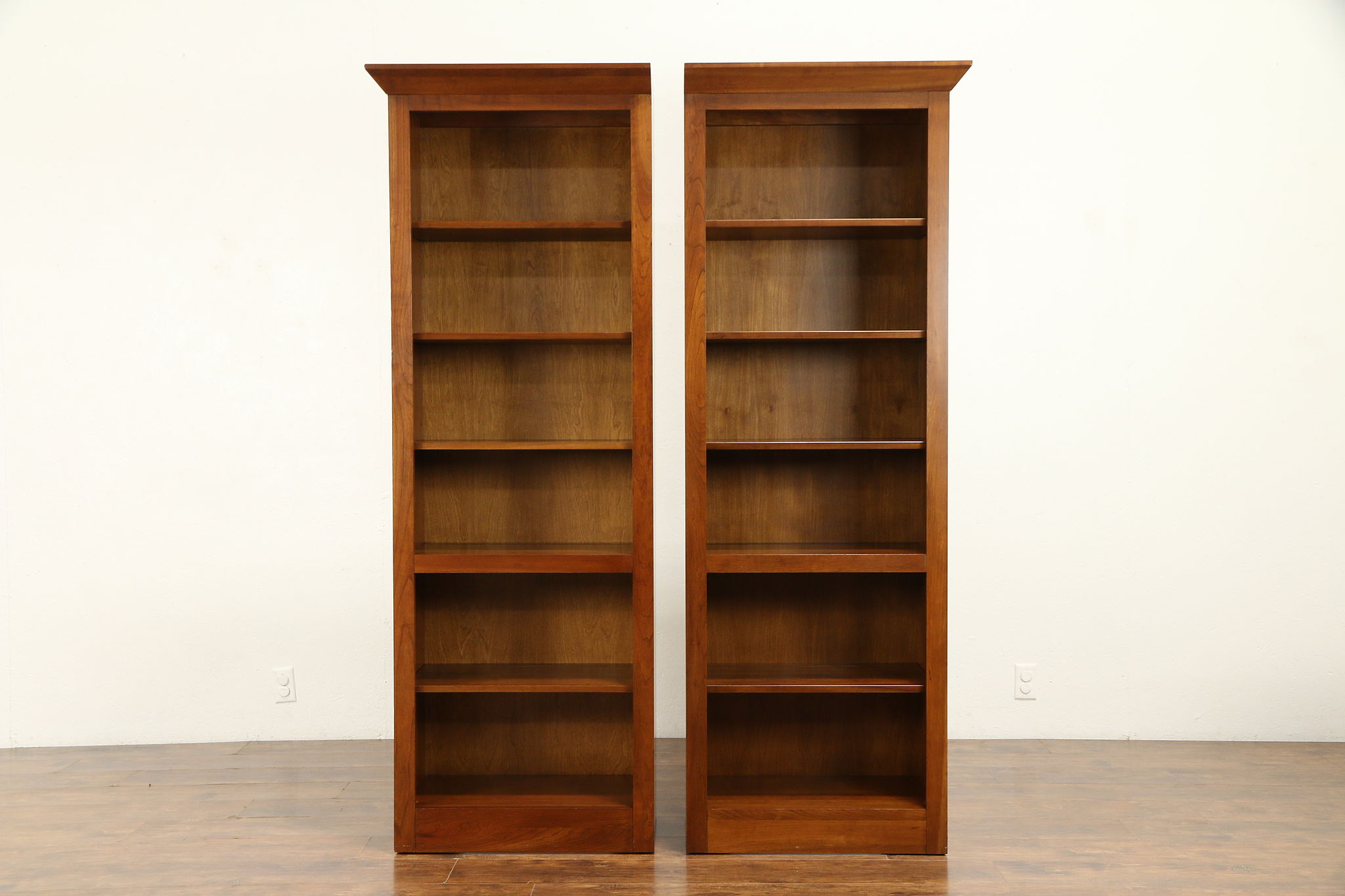 Ethan Allen Cherry Vintage Double Bookcase Display Cabinet 30891 intended for size 2048 X 1365