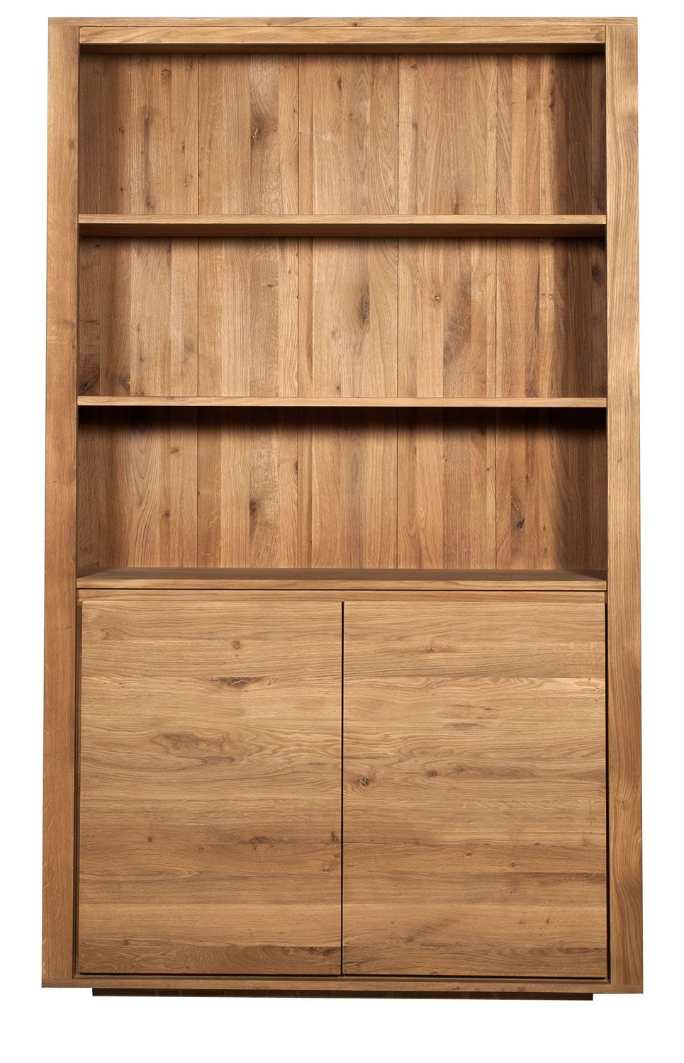 Ethnicraft Shadow Oak Book Rack 2 Doors Solid Wood in measurements 965 X 1500