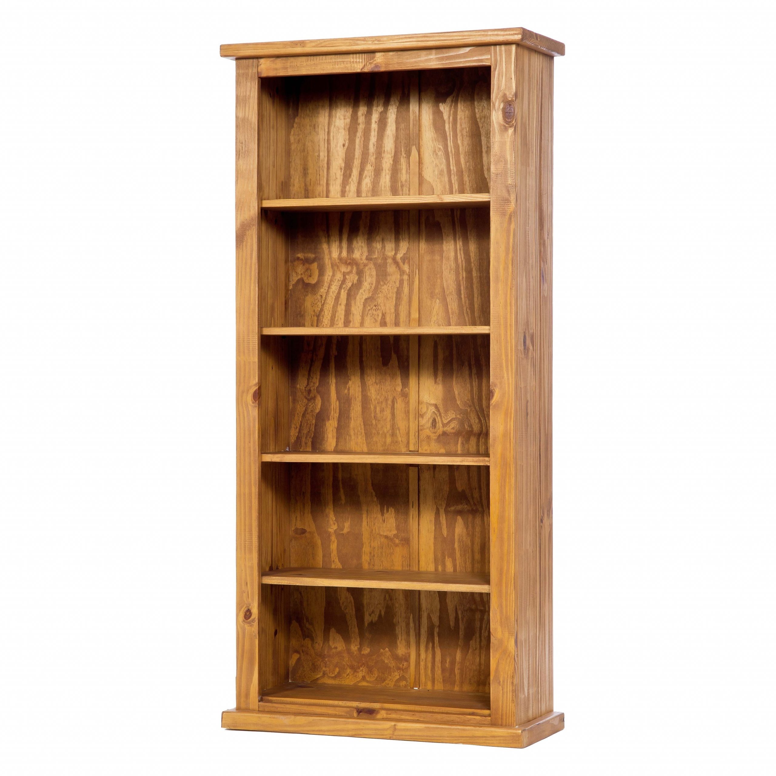 Farmhouse Pine Tall Bookcase With A Simple Shape And regarding size 3990 X 3990