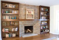 Fireplace Bookshelves Design Made Of Wood In Rectangular throughout dimensions 2105 X 1404