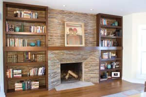 Fireplace Bookshelves Design Made Of Wood In Rectangular throughout dimensions 2105 X 1404