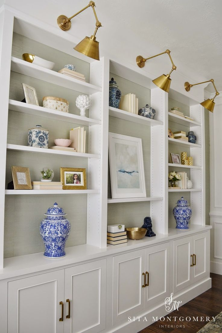 Gorgeous Built In Bookcases With Sconces In 2020 Home for size 736 X 1104