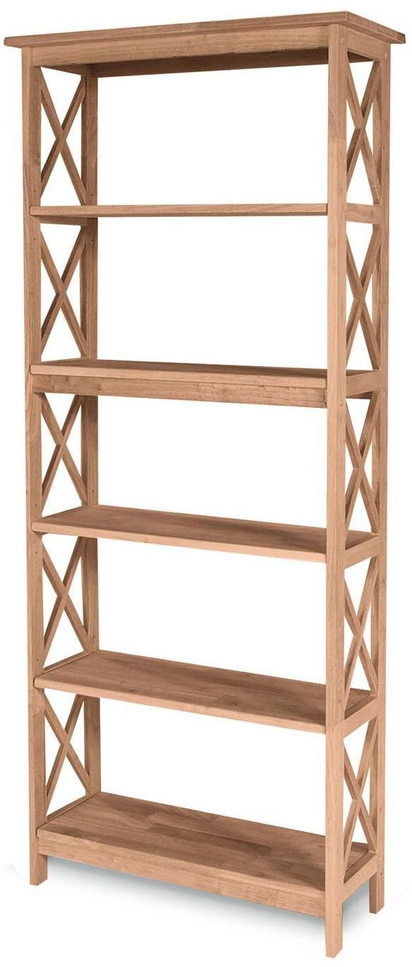 Hardwood X Sided Bookcase 72 Tall Bookcase Unfinished throughout dimensions 584 X 1368