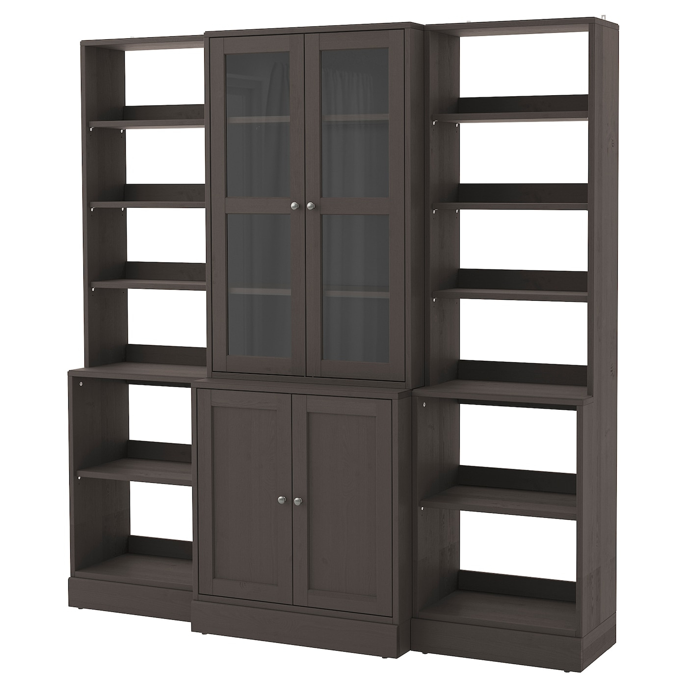 Havsta Storage Combination Wglass Doors Dark Brown regarding sizing 1400 X 1400