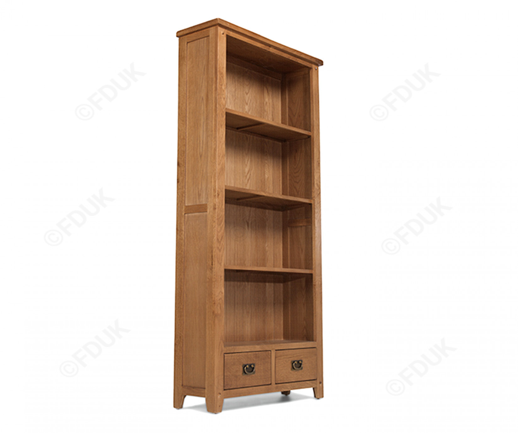 Heritance Cherboux Oak Tall Bookcase With Drawers in size 1650 X 1380