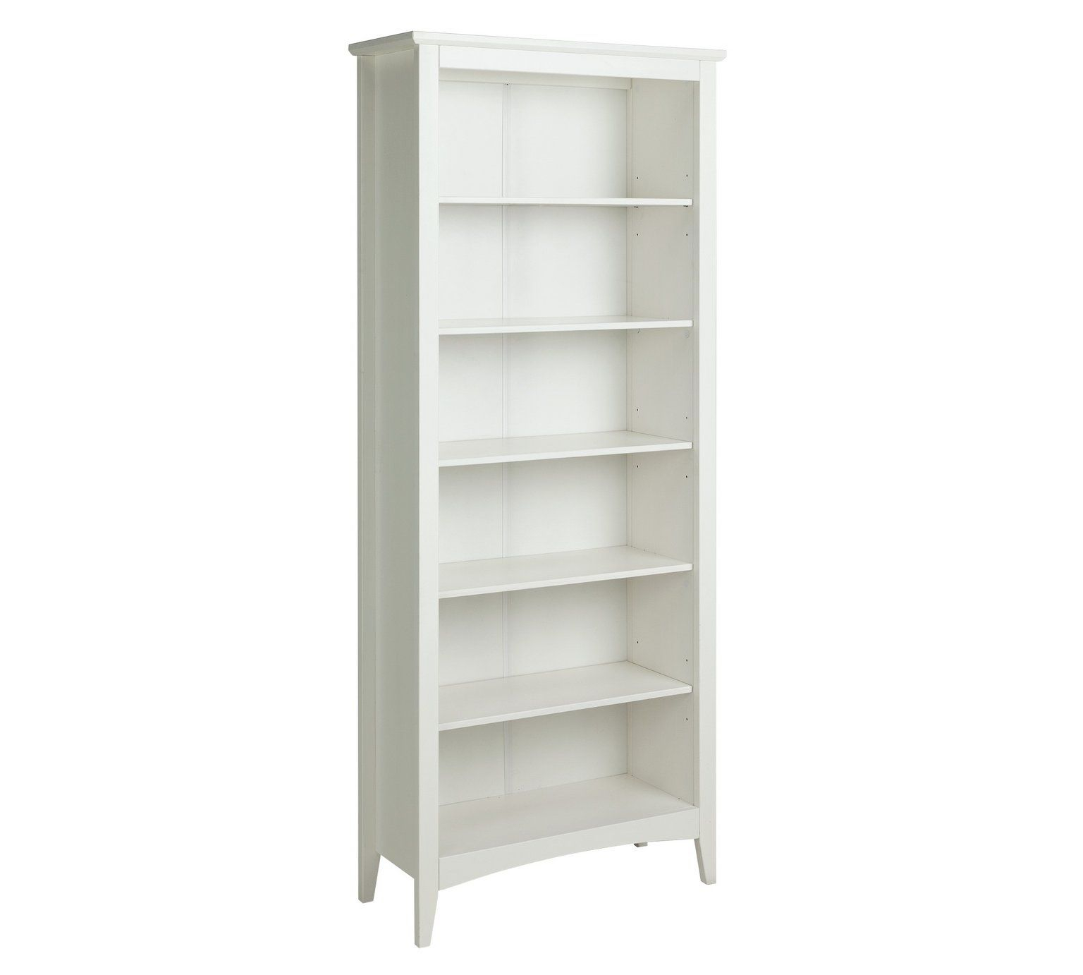 Home Camborne 5 Shelf Solid Wood Bookcase White Shelves inside size 1536 X 1382