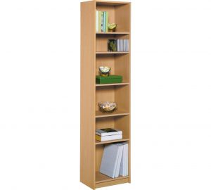 Home Maine 5 Shelf Half Width Bookcase Beech Effect intended for size 1536 X 1382