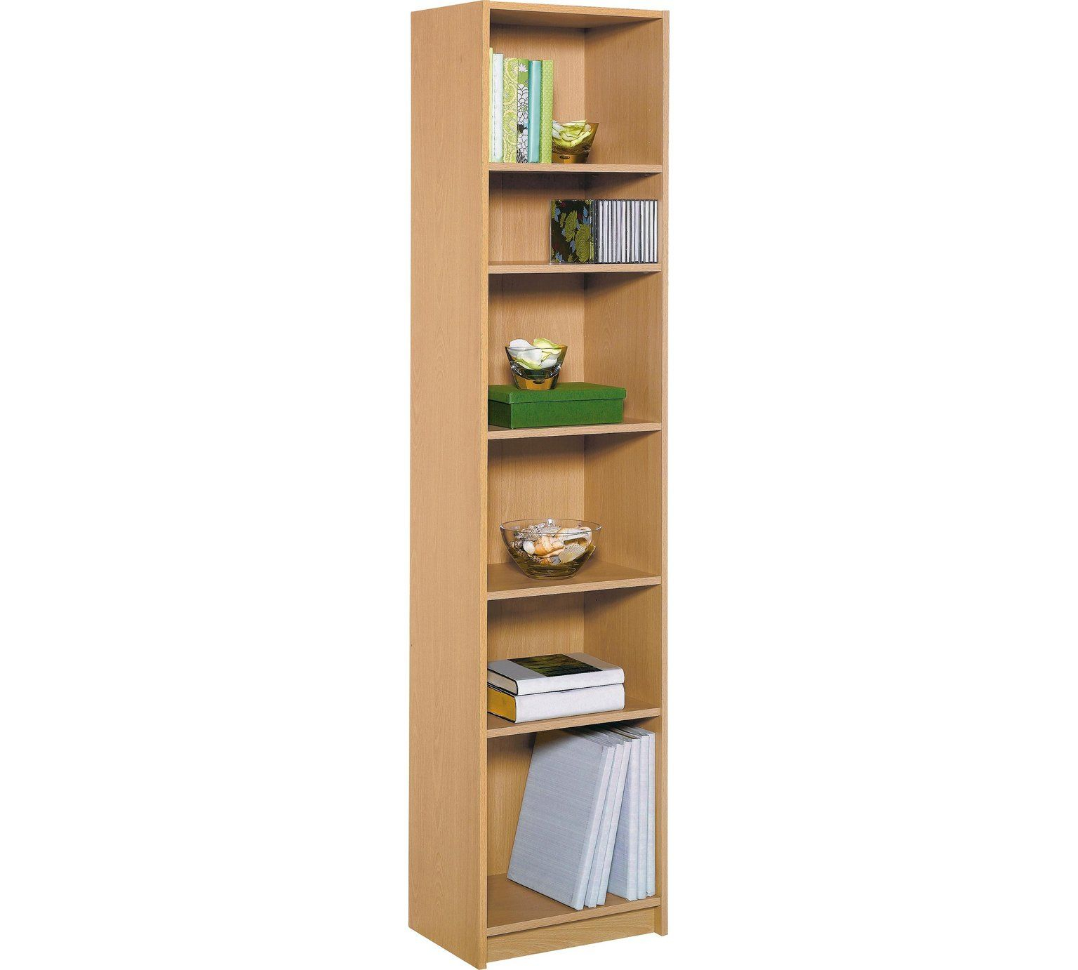 Home Maine 5 Shelf Half Width Bookcase Beech Effect intended for size 1536 X 1382