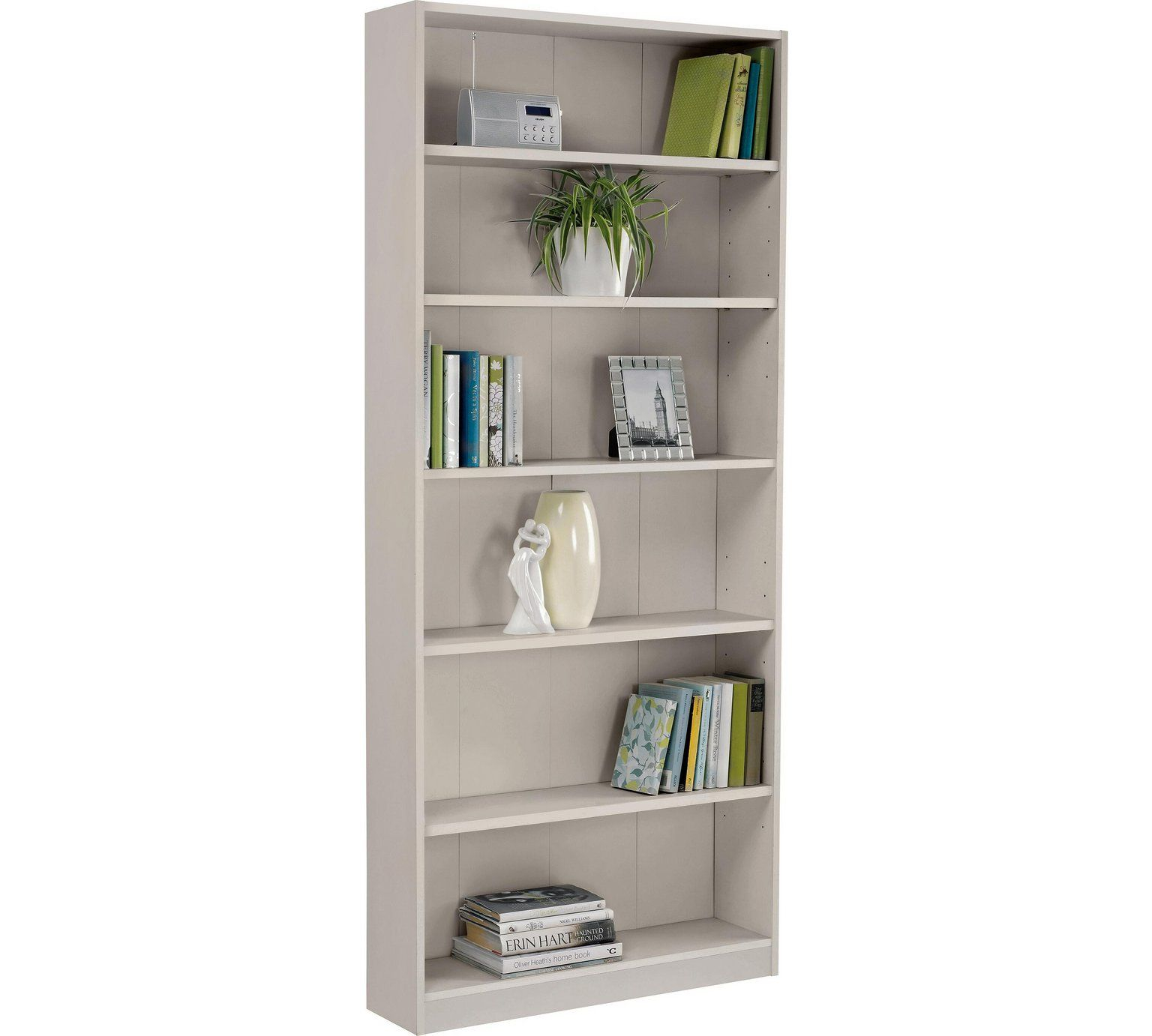 Home Maine 5 Shelf Tall Wide Bookcase Grey Wide Bookcase inside proportions 1536 X 1382