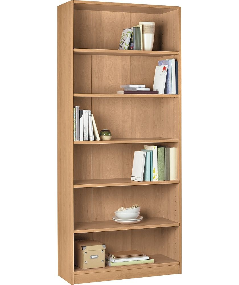 Home Maine 5 Shelf Wide Deep Bookcase Beech Effect Deep intended for proportions 840 X 1000