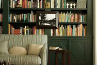 Hunter Green Built In Bookcases Dark Green Home Library intended for size 1380 X 2102