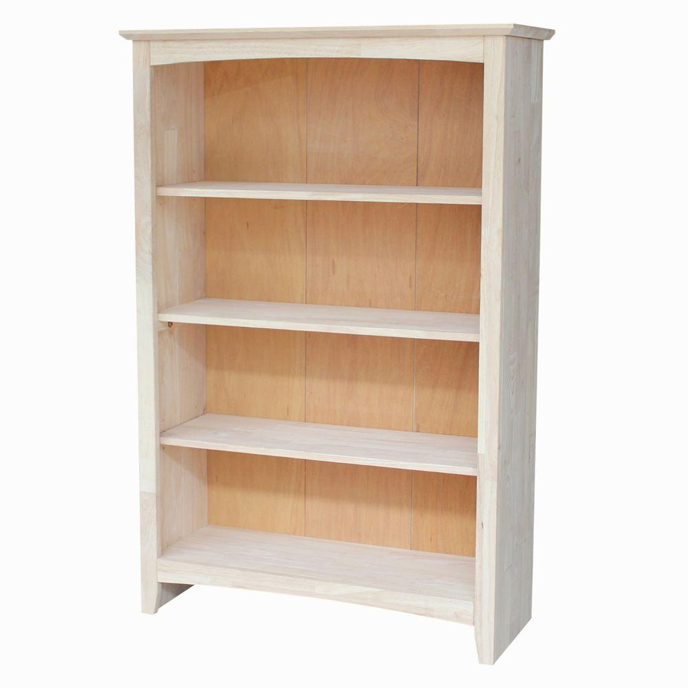 International Concepts Brooklyn Unfinished Open Bookcase Sh intended for size 1000 X 1000