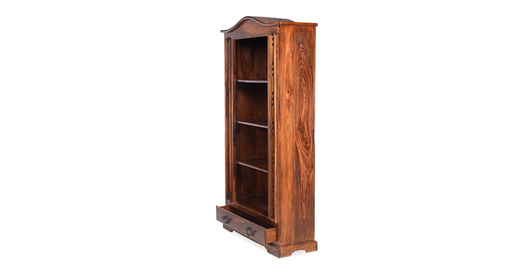 Jali Sheesham Tall Bookcase With Drawer intended for dimensions 1750 X 900
