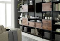 Knox Media Console With 2 Tall Storage Bookcases Bookcase pertaining to dimensions 1050 X 1050