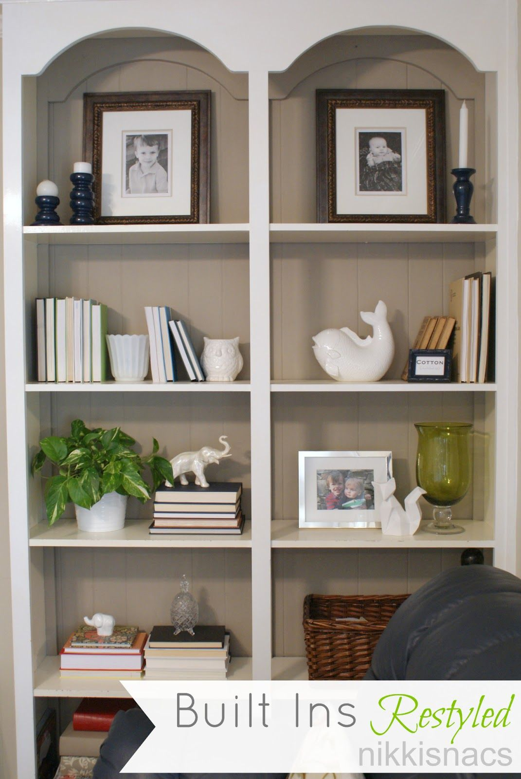 Built In Bookcases With Different Color Back • Deck Storage Box Ideas