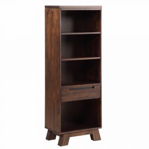 Modus Furniture Portland Solid Wood Bookcase Media Pier In Medium Walnut 7z4827 inside sizing 1000 X 1000