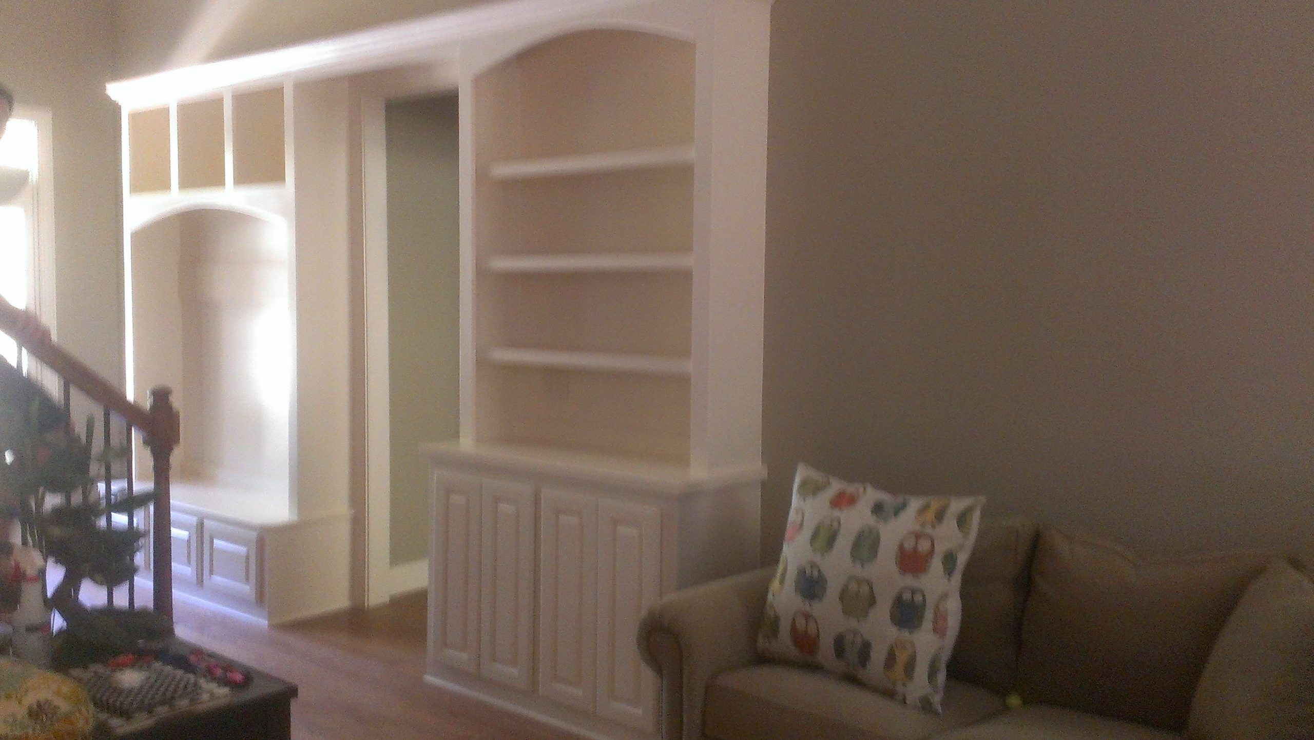 Mudroom And Book Shelf Built In Interior Trim Custom within size 3264 X 1840