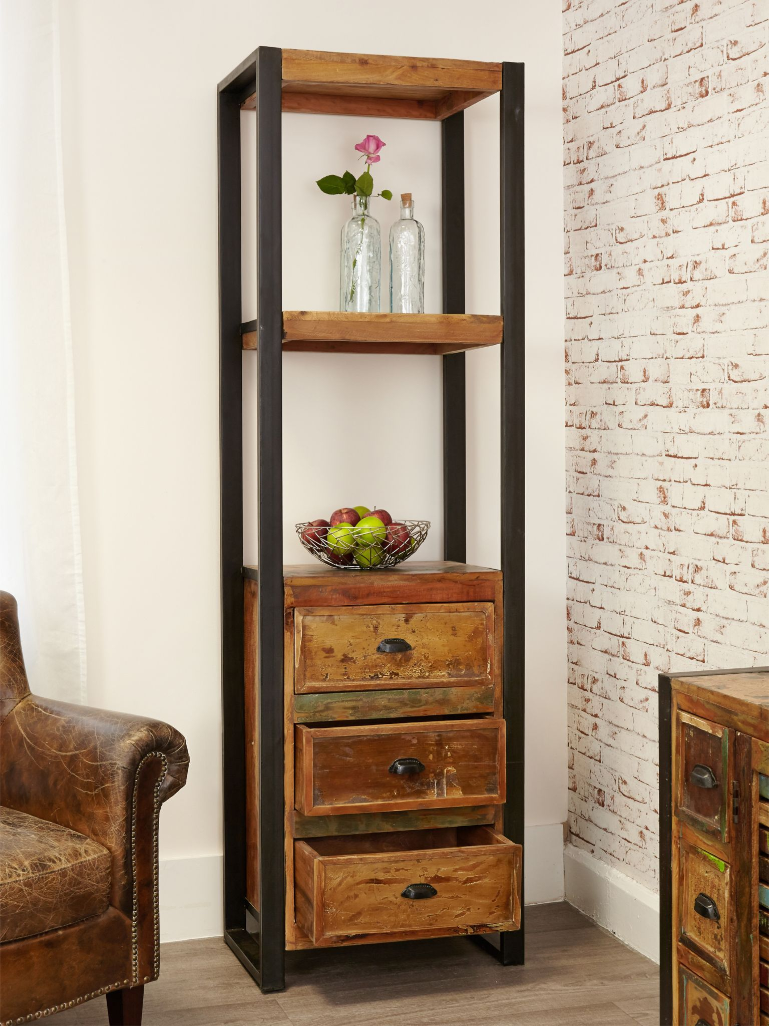 Narrow Industrial Bookcase With Drawers Bookcase With with sizing 1536 X 2048