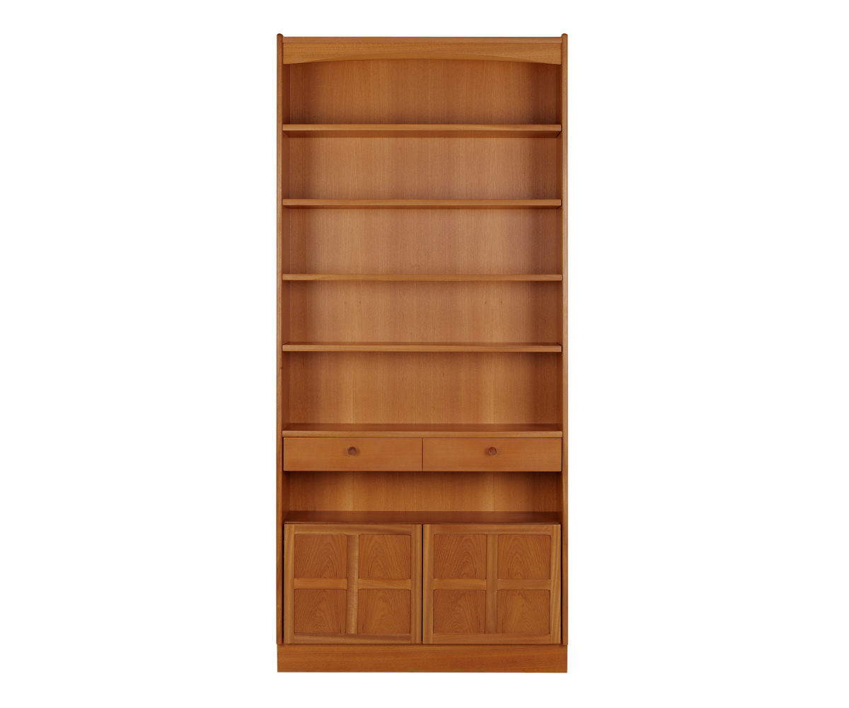 Nathan Classic Teak 6404 Tall Bookcase With Doors Bookcases Rg Cole Furniture Limited for size 1200 X 1000
