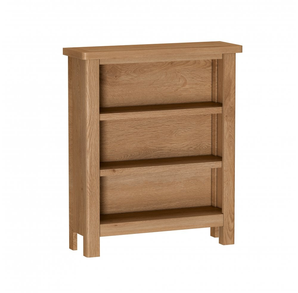 Newbarn Oak Small Wide Bookcase intended for measurements 1000 X 982