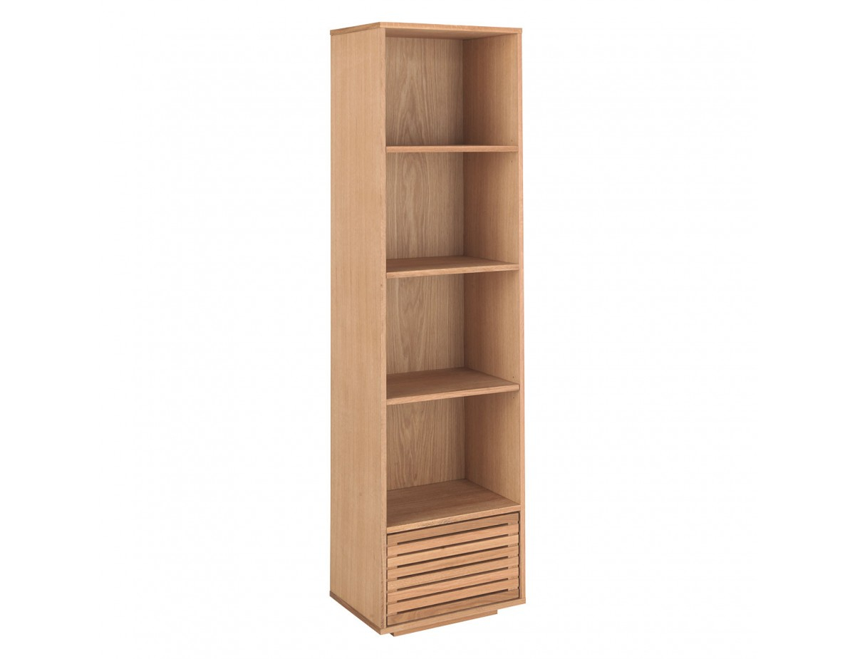 Oiled Solid Oak Bookcase With Storage Drawer intended for measurements 1200 X 925