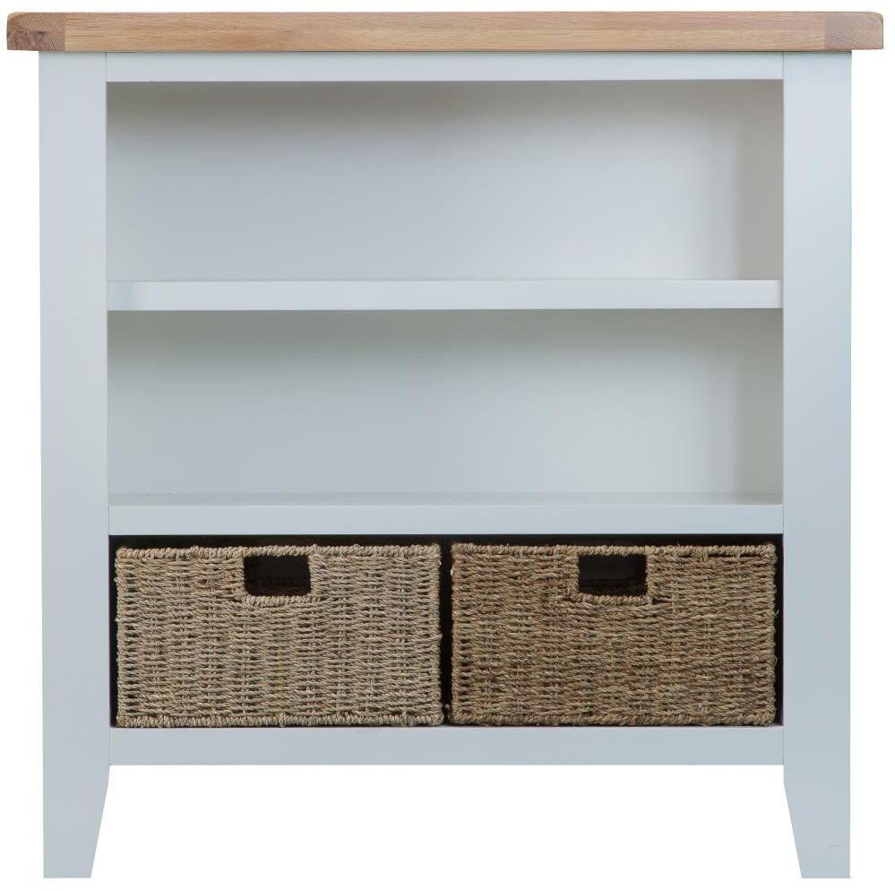 Padstow Grey Small Wide Bookcase inside dimensions 999 X 994