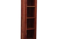 Palma 4 Open Shelf Rustic Solid Wood Tall Narrow Bookcase With Drawers intended for sizing 1200 X 1200