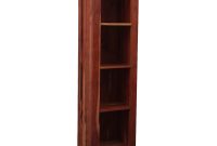 Palma 4 Open Shelf Rustic Solid Wood Tall Narrow Bookcase With Drawers with regard to proportions 1200 X 1200