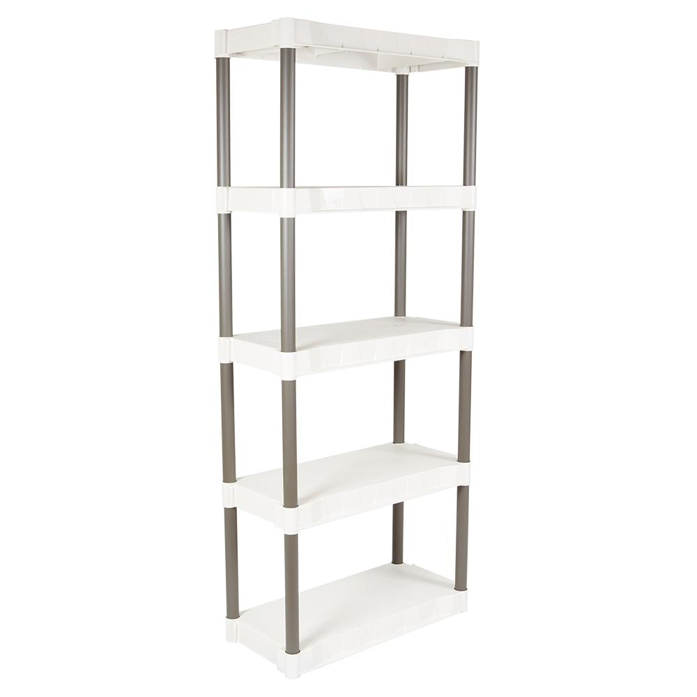 Plano 5 Shelf 29 In W X 13 In D White Shelving Units intended for size 1000 X 1000