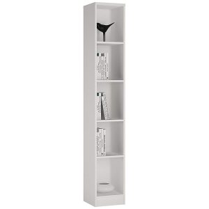 Pn Homewares Crescita Tall Narrow Bookcase In White with dimensions 1500 X 1500