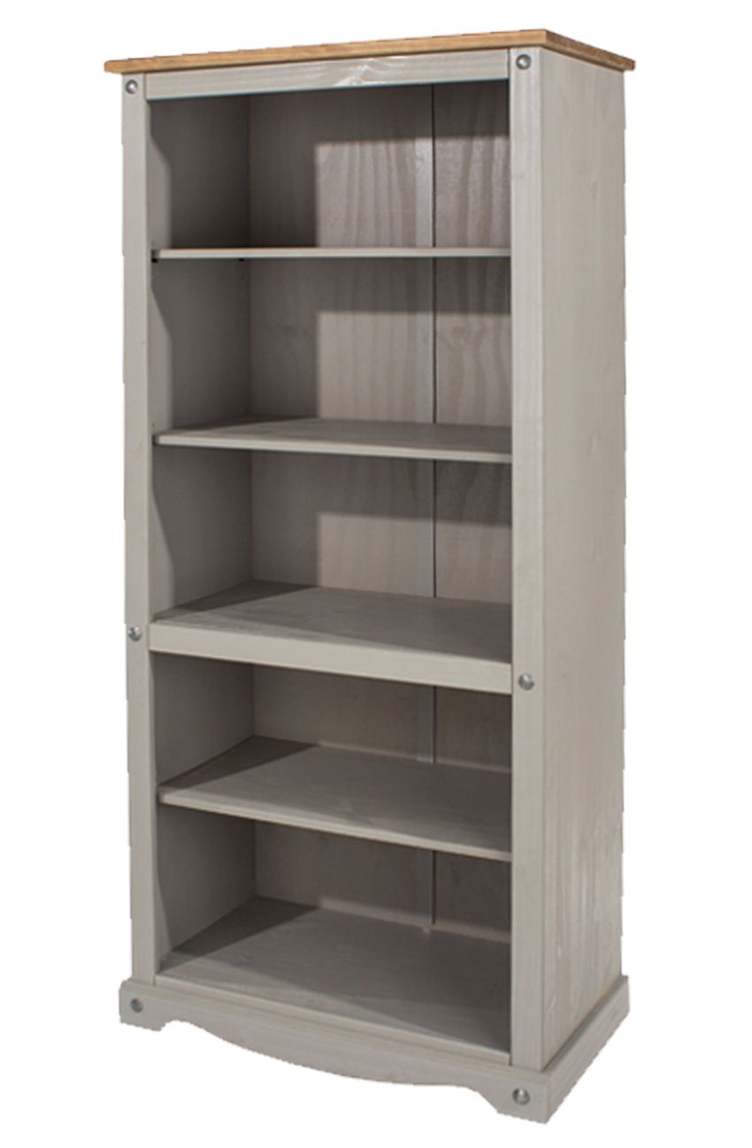 Premium Corona Grey Wash Tall Bookcase with proportions 850 X 1297