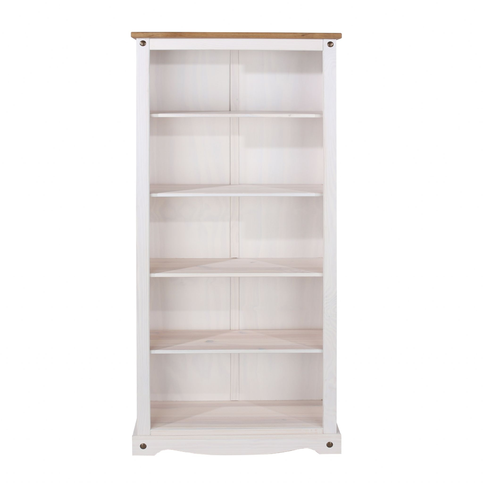 Premium Whitewashed Corona Tall Bookcase with sizing 2048 X 2047
