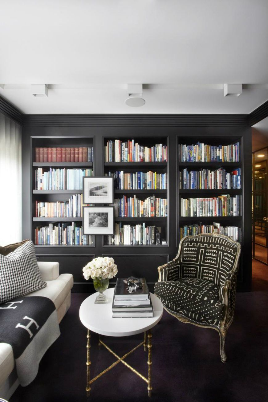 Rooms That Prove Black Built In Bookcases Are The Next Big inside size 870 X 1305