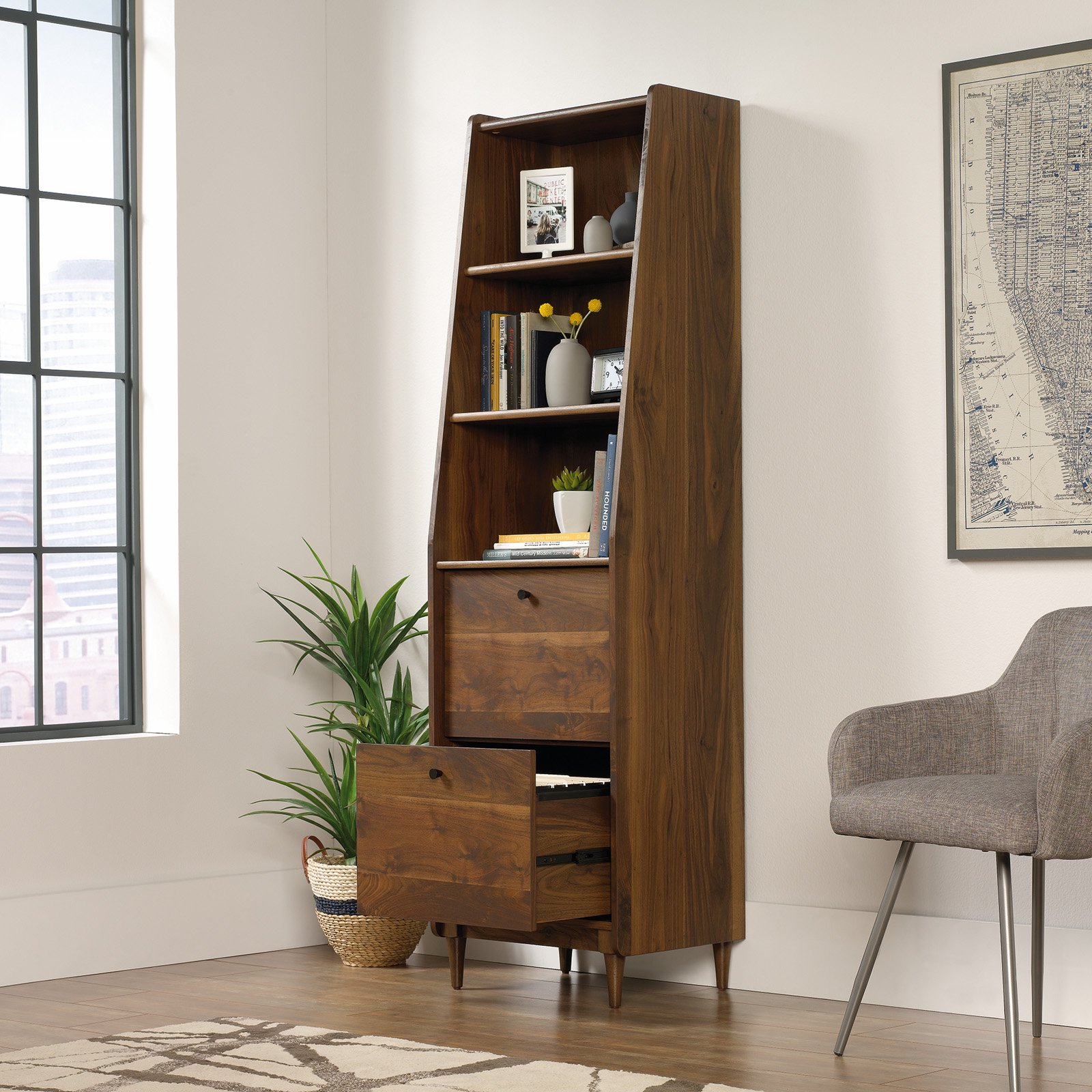 Sauder Woodworking Studio Rta Harvey Park Narrow Bookcase in measurements 1600 X 1600