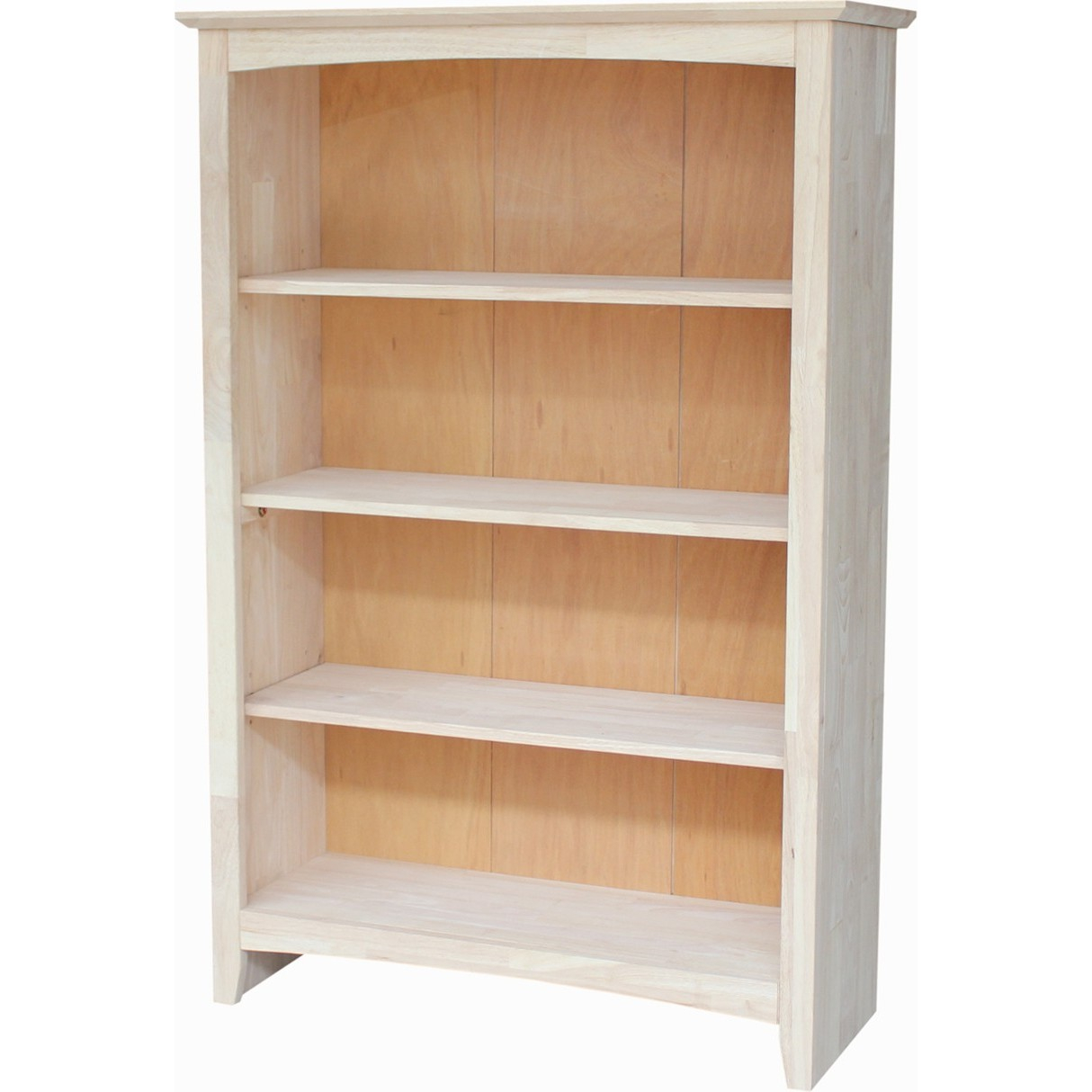 Shaker Bookcase In Unfinished Parawood Butcher Block 48h intended for sizing 1214 X 1214