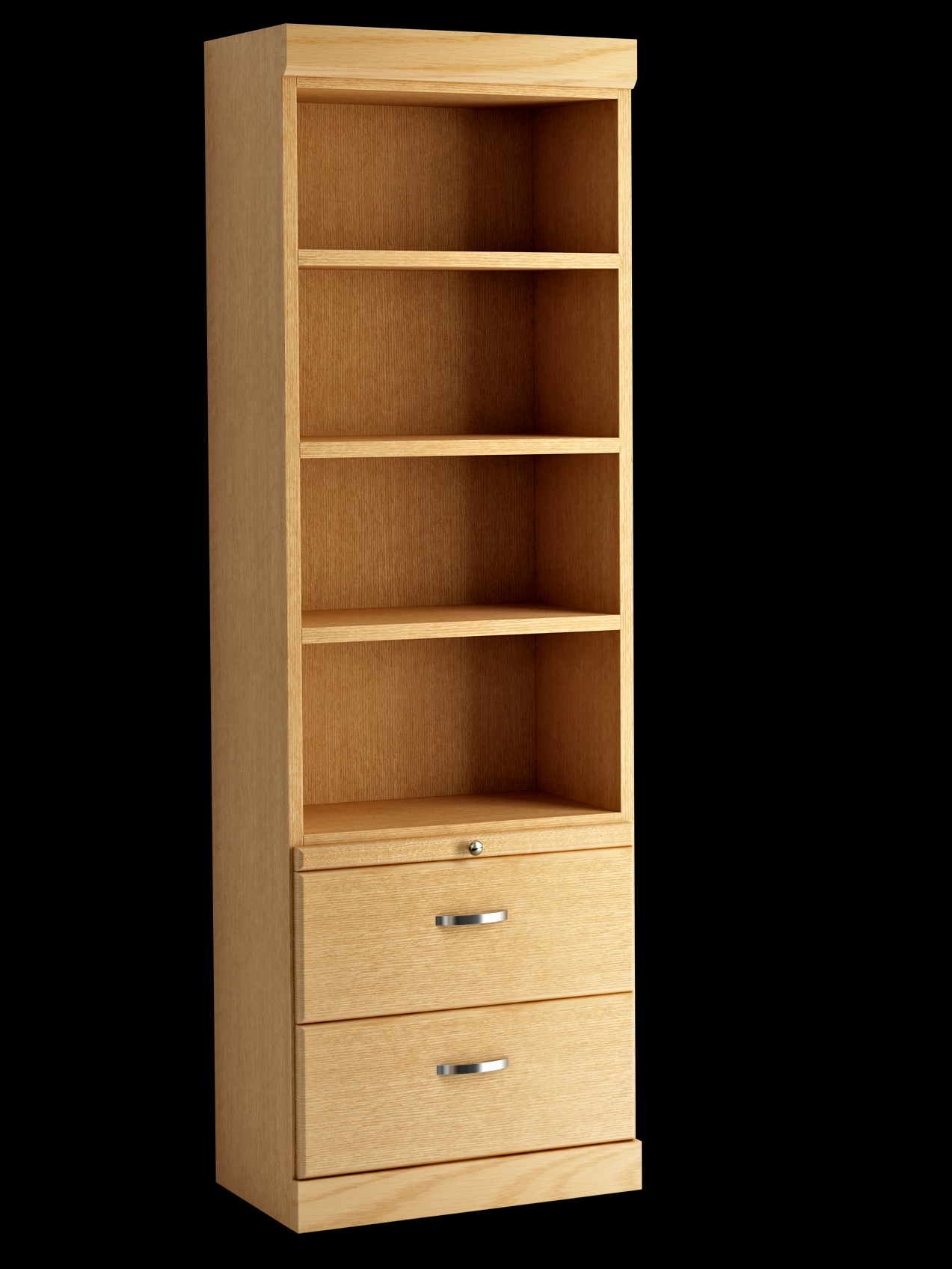 Shaker Style Bookcase With Bottom Drawers In Oak Honey throughout proportions 1273 X 1696