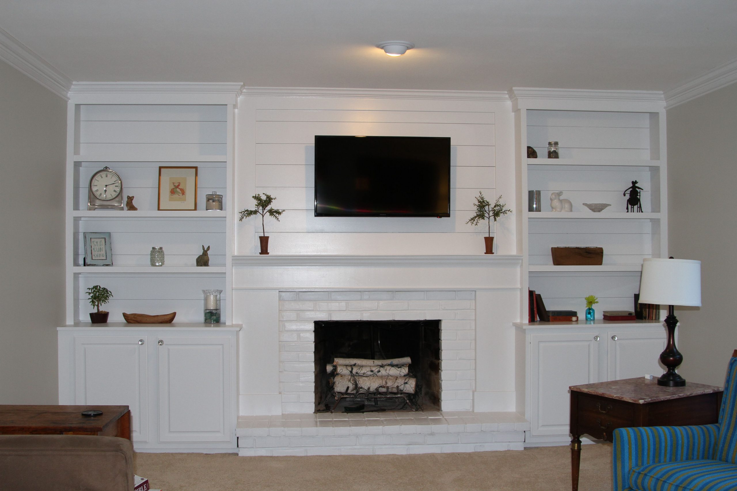 Shiplap Builtins Around Tv And Fireplace Built In Around with measurements 5184 X 3456