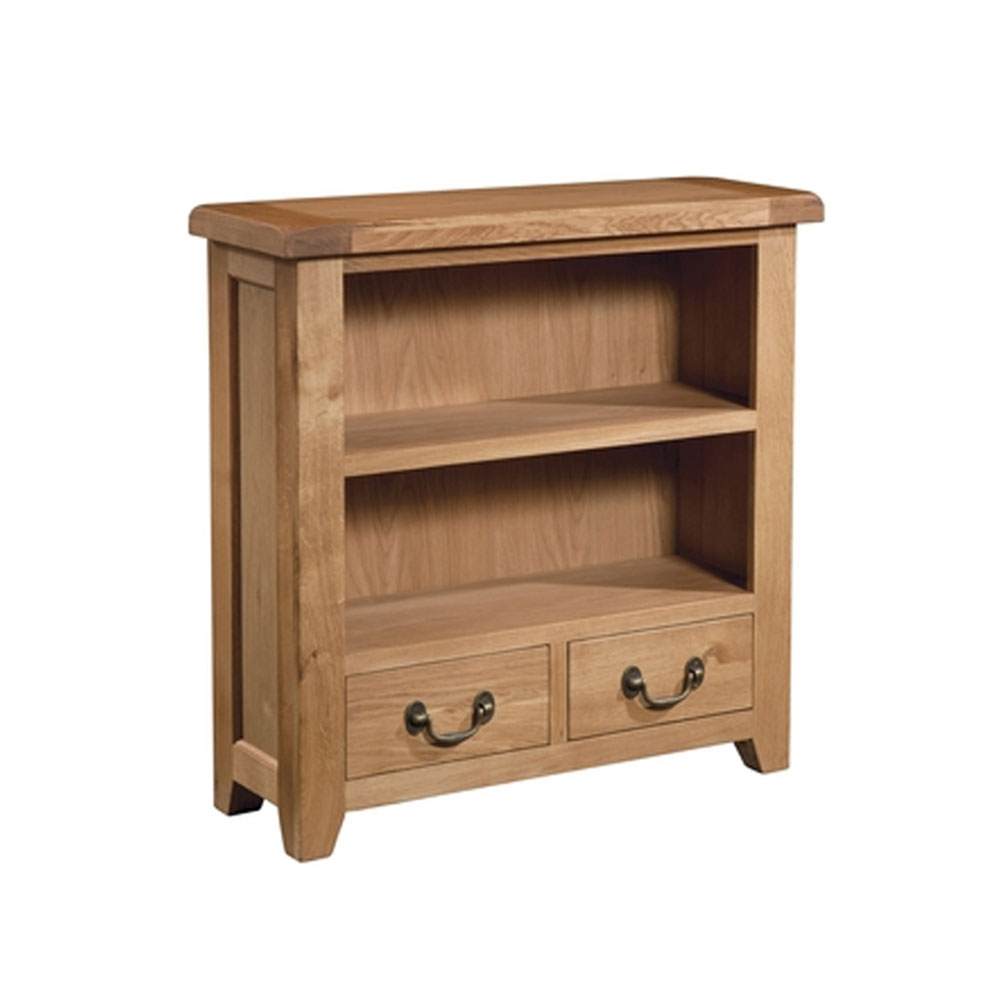 Small Bookcase With 2 Drawers Oak in dimensions 1000 X 1000
