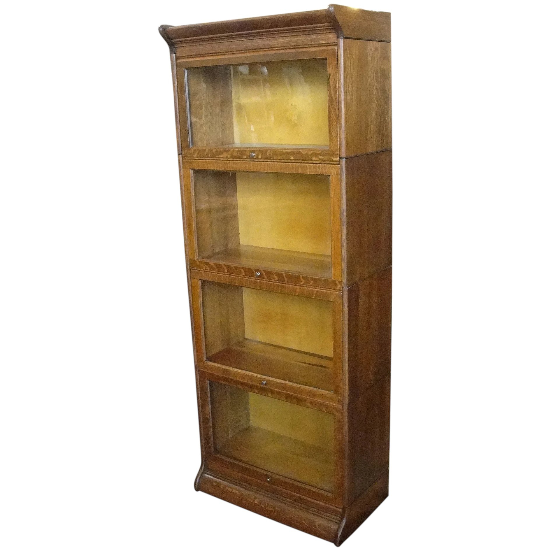 Small Size Gunn Quarter Sawn Oak 4 Section Stacking Barrister Bookcase with size 1890 X 1890