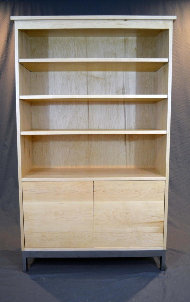 Solid Maple And Steel Bookcase regarding size 794 X 1256